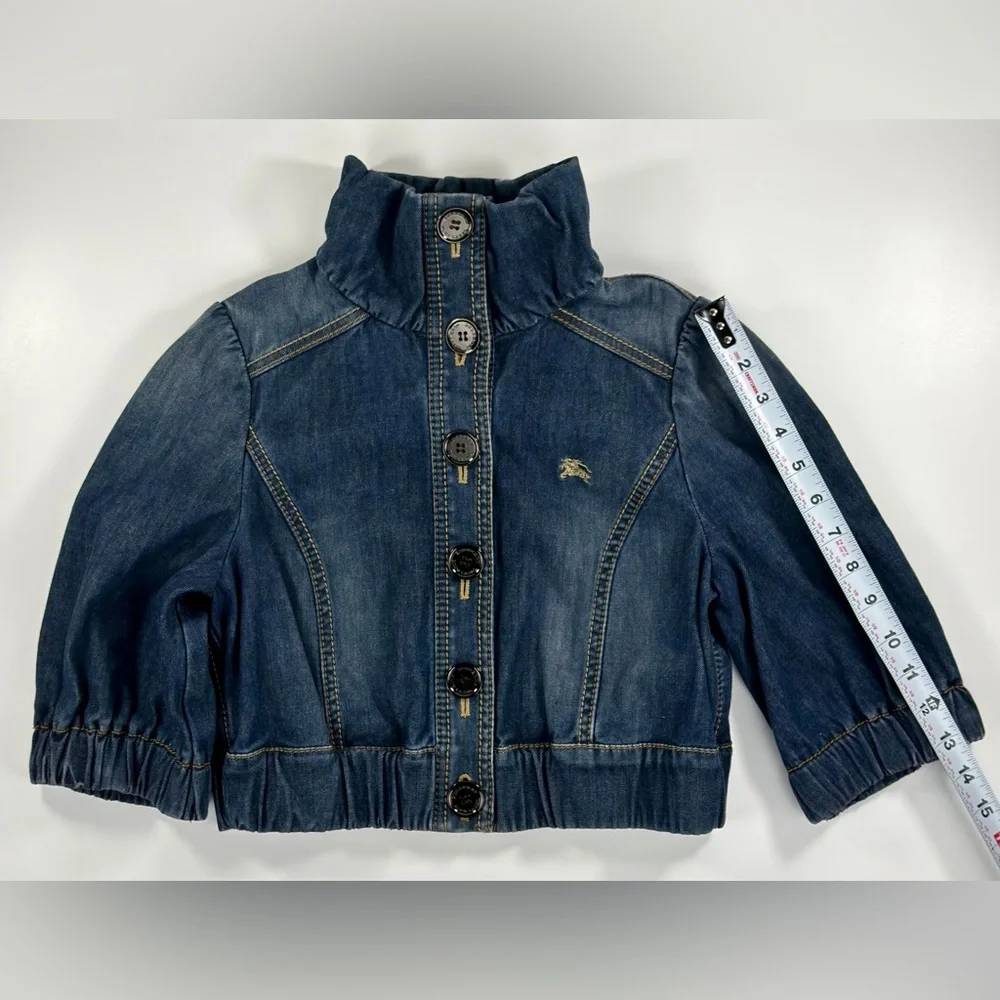 Burberry London Blue Label Women’s Cropped Blue Denim Jacket Size 38 - Picture 14 of 16